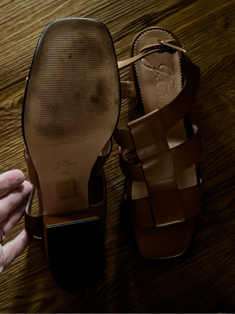 Women's JCrew Dylan fisherman block-heel sandals in leather Tan 9.5 - Picture 9 of 10